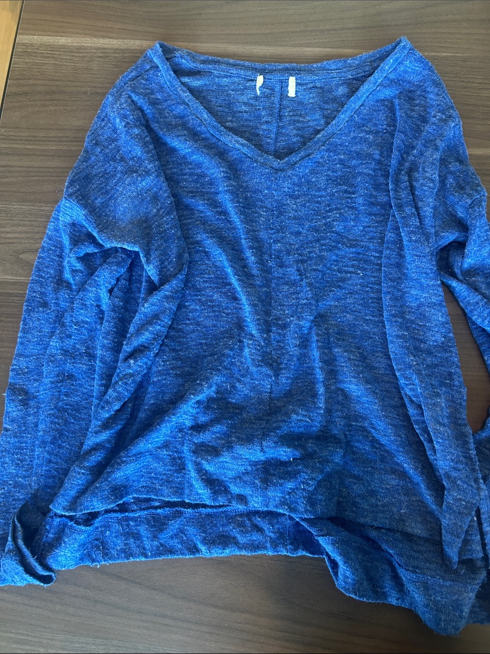 Classic V-Neck Long Sleeve Sweater - Blue